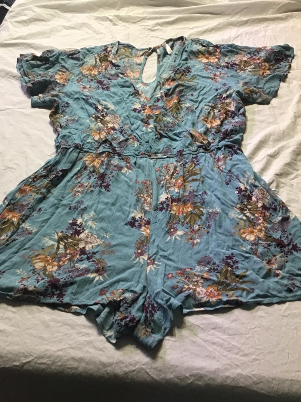 Floral romper exhilaration XXL Blue